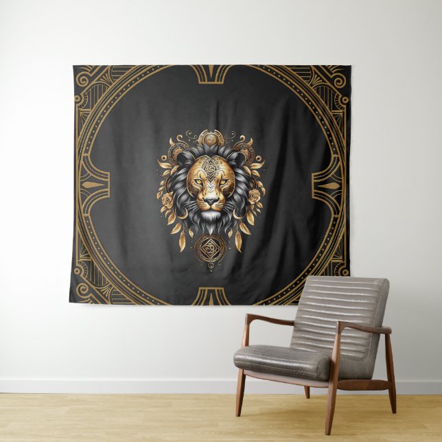 Tenture Lion majestueux (En situation (horizontale))