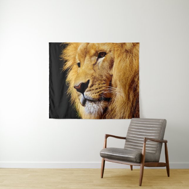 Tenture Lion mâle (En situation (horizontale))
