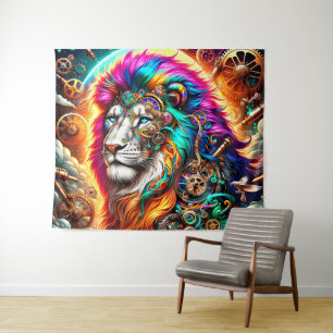 Tenture Lion Steampunk