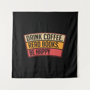Tenture Livres - Boire Café Lire Livres, Livre Lover Cadea