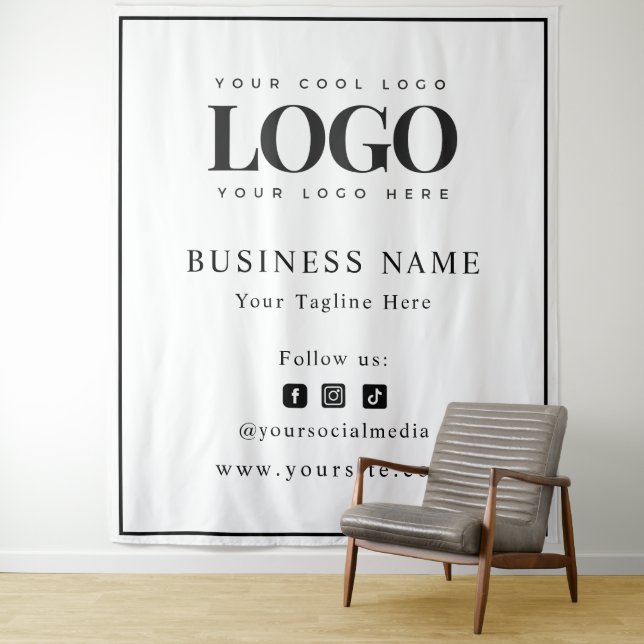 Tenture Logo Black Frame & Médias Sociaux Contexte d'affai (En situation)