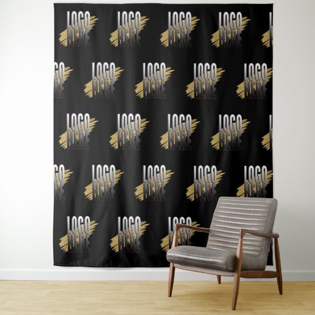 Tenture Logo Commercial Professionnel Sur Fond Noir Promot (En situation)