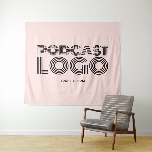 Tenture Logo de baladodiffusion moderne rose vif (En situation (horizontale))