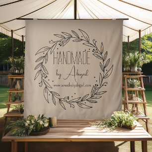Tenture Logo d'entreprise fait main Couronne de fleurs art