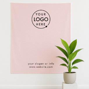 Tenture Logo d'entreprise   Fond photo rose blush