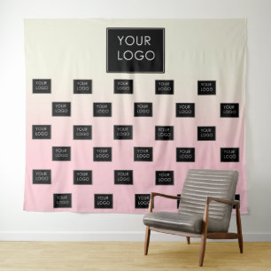 Tenture Logo d'entreprise moderne Pink Ombre Fair Backdrop