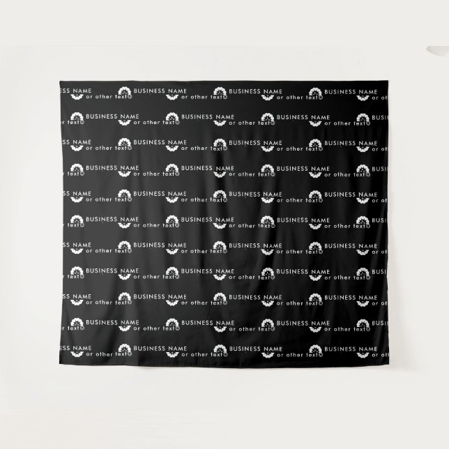 Tenture Logo d'entreprise ou icône +Nom Société fond noir (Devant (Horizontal))