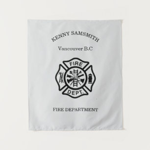 Tenture Logo du service d'incendie noir et blanc