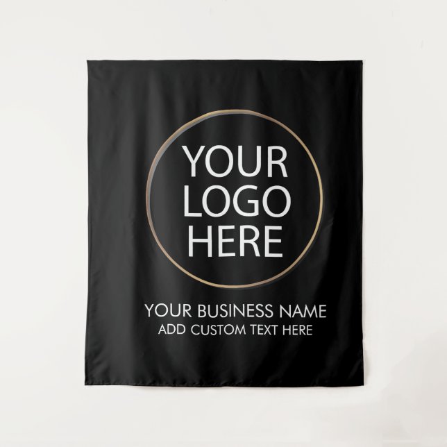 Tenture Logo professionnel & Entreprise de texte noir (Devant)