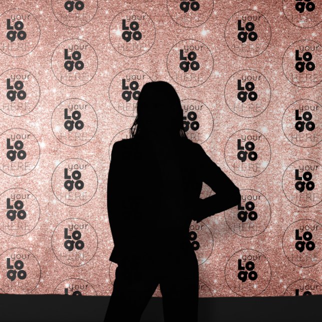 Tenture Logo Rose Parties scintillant or Étape Répéter l'a (Créateur téléchargé)
