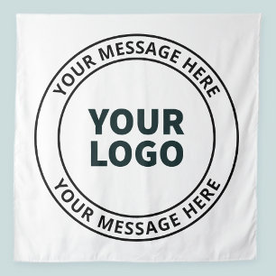 Tenture Logo téléchargé + Texte circulaire modifiable