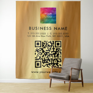 Tenture Logo Texte Personnalisé Faux Gold Modèle Extra Lar