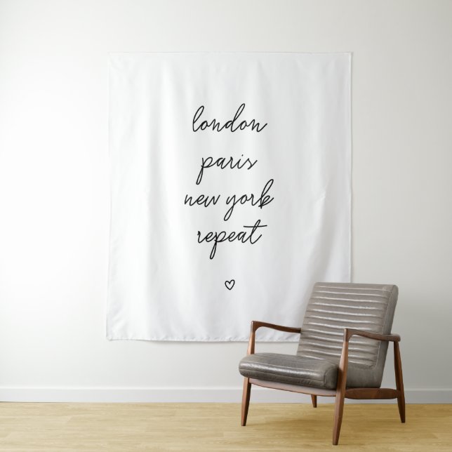 Tenture 'London Paris New York Repeat' (En situation)