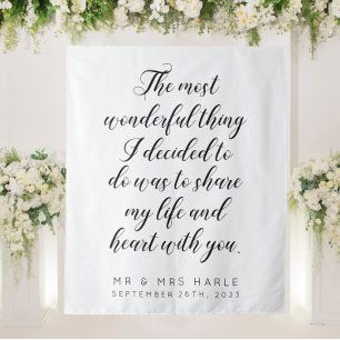 Tenture Lot Calligraphie Style Mariage fond
