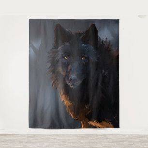 Tenture Loup noir