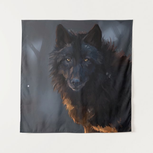 Tenture loup noir (Devant)