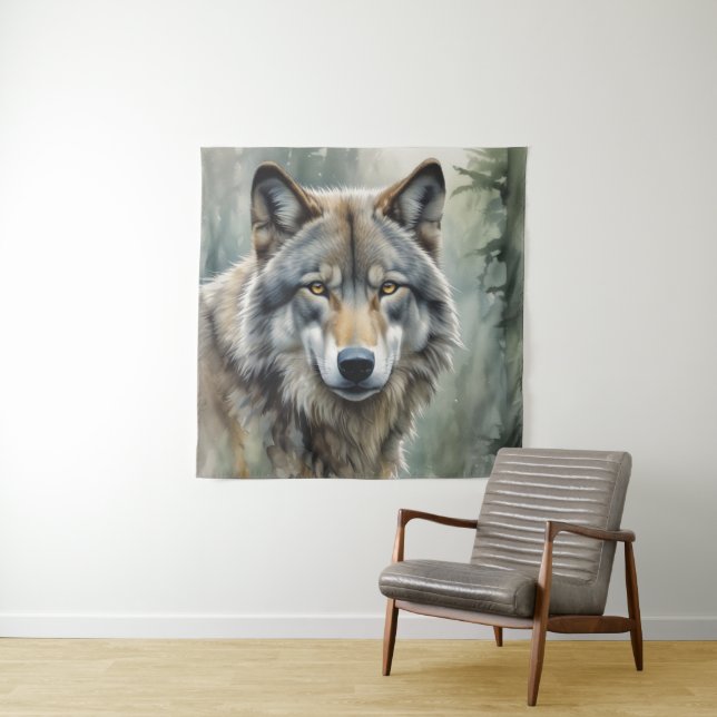 Tenture Loup solitaire Motivation Art Inspirationnel (En situation)