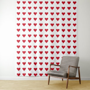 Tenture Love Red Hearts Motif Valentine