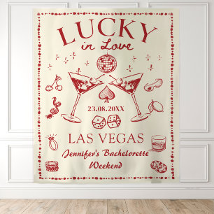 Tenture Lucky in Love Cocktail Bachelorette Party Tapestry