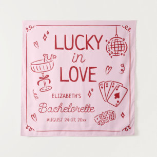 Tenture Lucky In Love Whimsical Main tiré Bachelorette