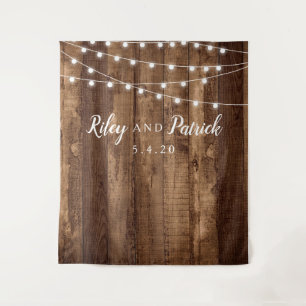 Tenture Lumière de Fée en Bois Rustique pour Fête de Maria