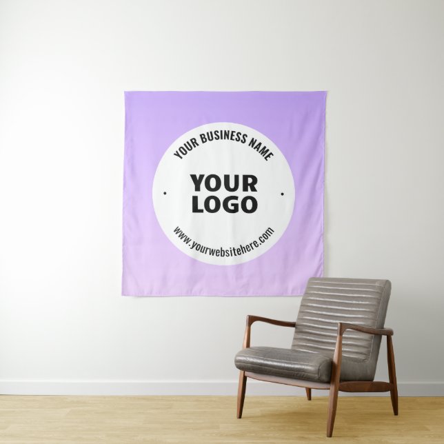 Tenture Lumière subtile violet Ombre et logo de votre entr (En situation)