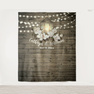 Tenture Lumières de mariage à cordes avec lanterne en bois