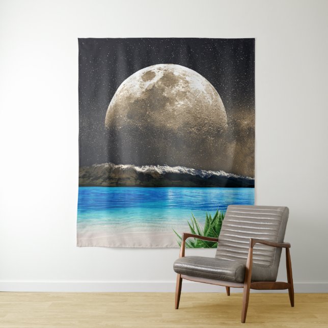 Tenture Lune Et Plage (En situation)