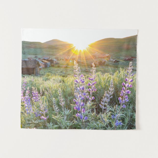 Tenture Lupines de ville fantôme de Bodie au coucher du (Devant (Horizontal))