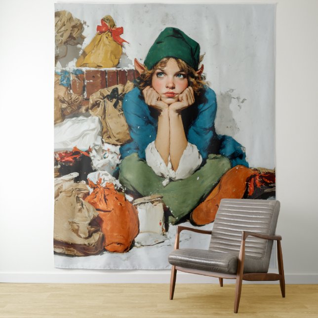 Tenture Lutine Fantaisiste Parmi les Sacs Cadeaux (En situation)