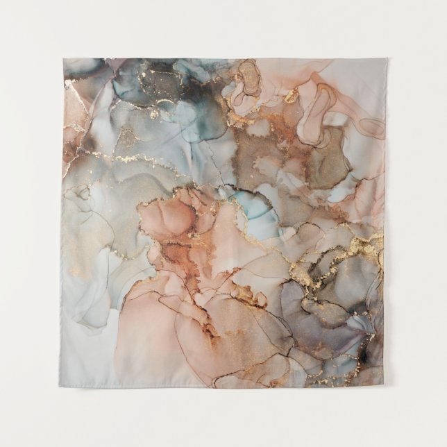 Tenture Luxe naturel peinture abstraite d'art fluide en al (Devant)