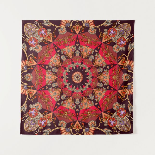 Tenture Luxueux mandala sans couture, starry floral. (Devant)