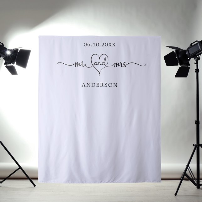 Tenture M. mme coeur photo lavender mariage (Créateur téléchargé)