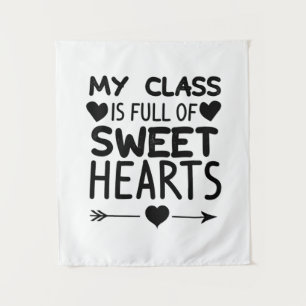 Tenture Ma Classe Est Pleine De Coeurs Sucrés