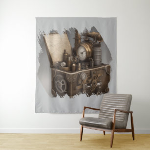 Tenture Machine à temps Steampunk - Vintage coffre au trés
