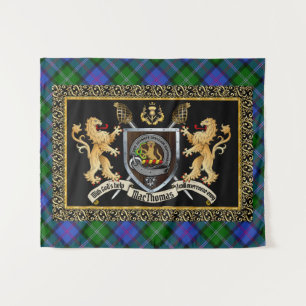 Tenture MacThomas Clan Badge & Motto avec Lions