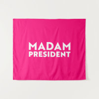 Madame la Présidente typographie moderne blanc ros
