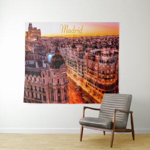Tenture Madrid Espagne Capitol City Skyline