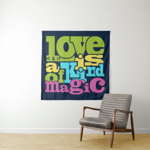 Tenture Magic Love personnalisées monogramme tapestry