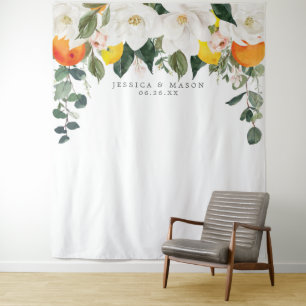 Tenture Magnolia Citrus Toile de Fond Photobooth
