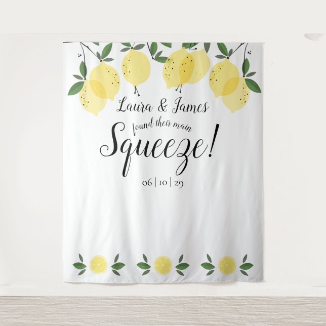 Tenture Main Squeeze Lemons Wedding shower fond photo (Devant)