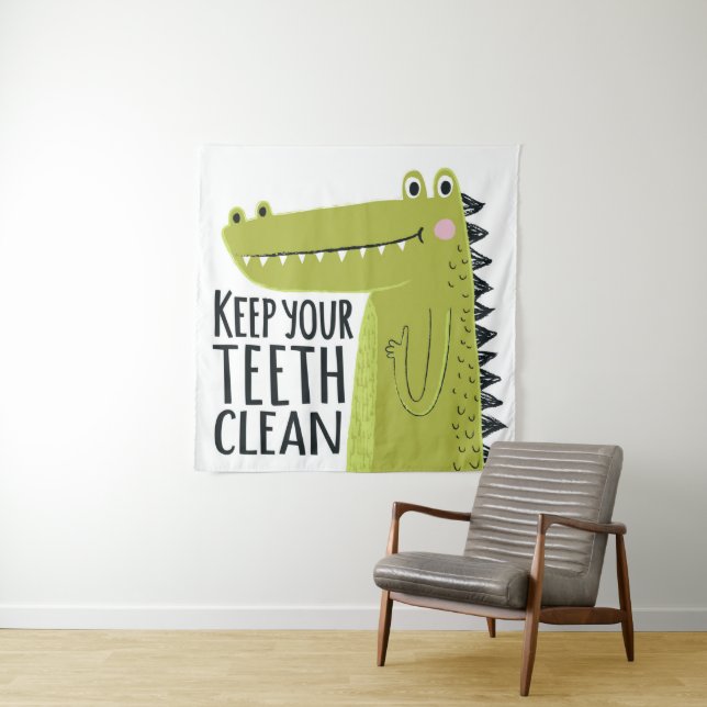 Tenture Maintenez vos dents propres (En situation)