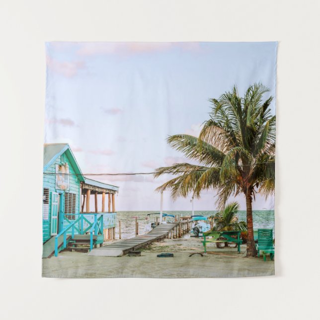 TENTURE MAISON EN BOIS BLEU PRÈS DU CORPS D'EAU (Devant)