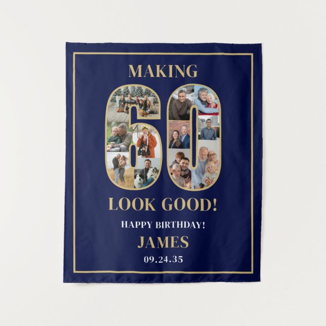 Tenture Making 60 Look Good Photo Collage 60th Birthday  (Devant)