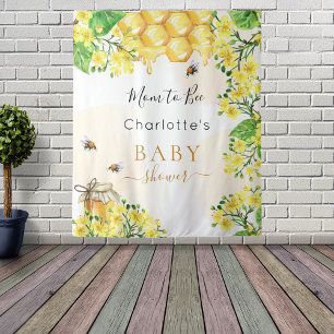 Tenture Maman abeille Baby Shower abeille jaune florales