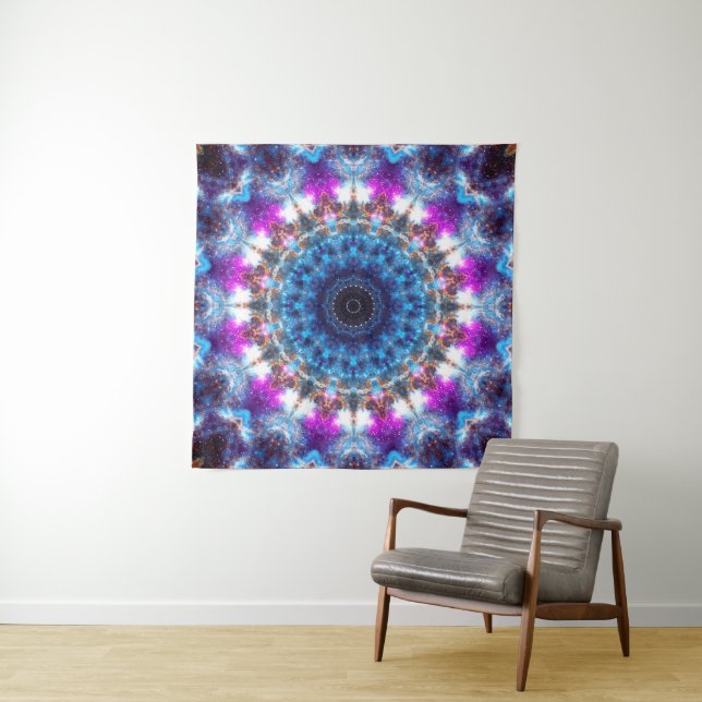 Tenture Mandala de nébuleuse (En situation)