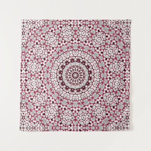 Tenture Mandala est bordeaux-gris