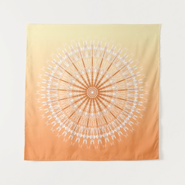 Tenture Mandala Orange Yellow Sun (Devant)