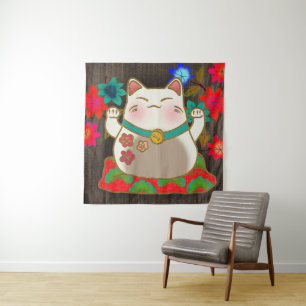 Tenture Maneki Neko porte-bonheur