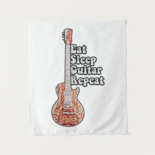 Tenture Manger dormir guitare répéter. citation motivante